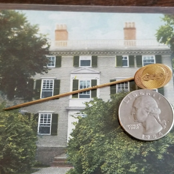 Vintage Odd Fellows stick pin gold tone I.O.O.F. stickpin lapel fraternal - Picture 2 of 5